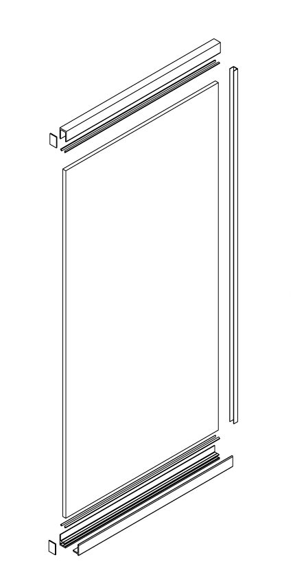Profile for fixed glass panels F30 Profile for fixed glass panels F30